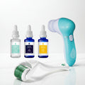 Advanced Facial Cleansing Brush & Anti-Aging Serum Set with Micro Needle Derma Roller – Deep Pore Cleansing, Wrinkle Reduction & Skin Rejuvenation Bundle